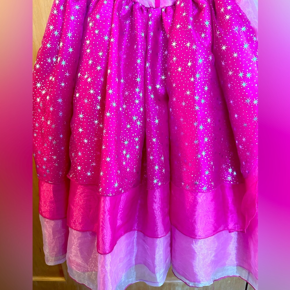 👸🏽💖 Magical lace up dress up pink and green princess dress girls size 8 - Picture 2 of 9